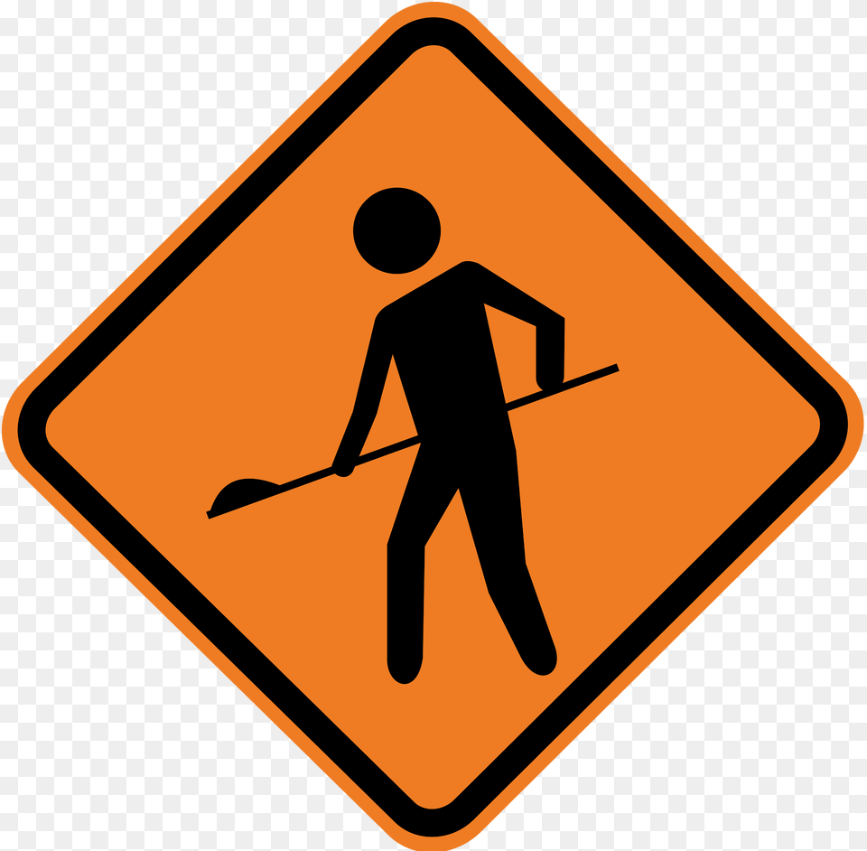 Roadworks Sign In Brazil Clipart, Symbol, Road Sign, Adult, Male Png