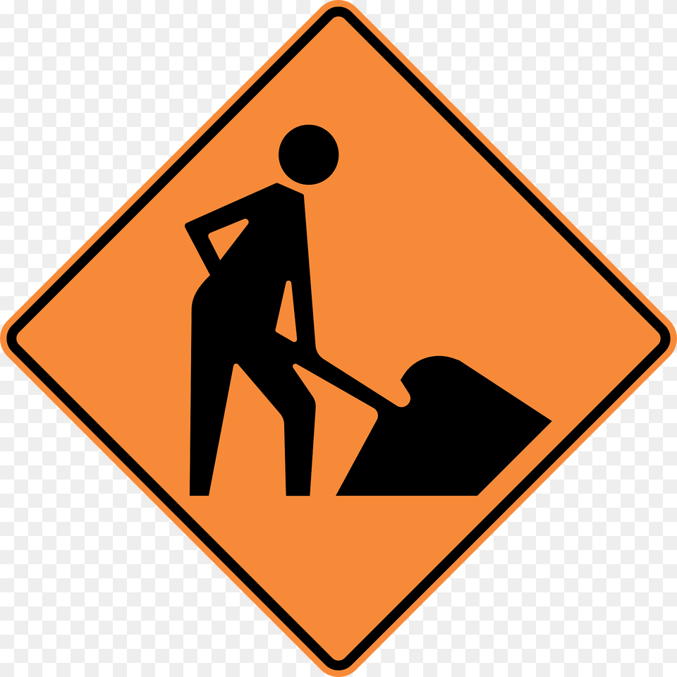 Roadworks Sign In British Columbia Clipart, Symbol, Road Sign, Ball, Basketball Free Transparent Png