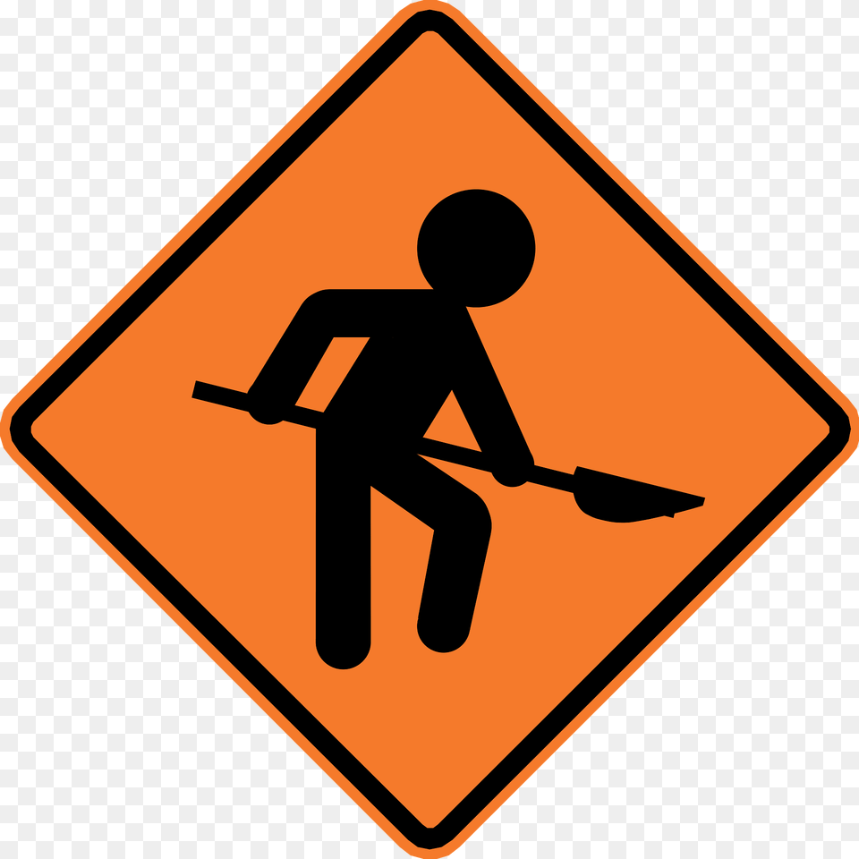 Roadworks Sign In Chile Clipart, Symbol, Road Sign Png