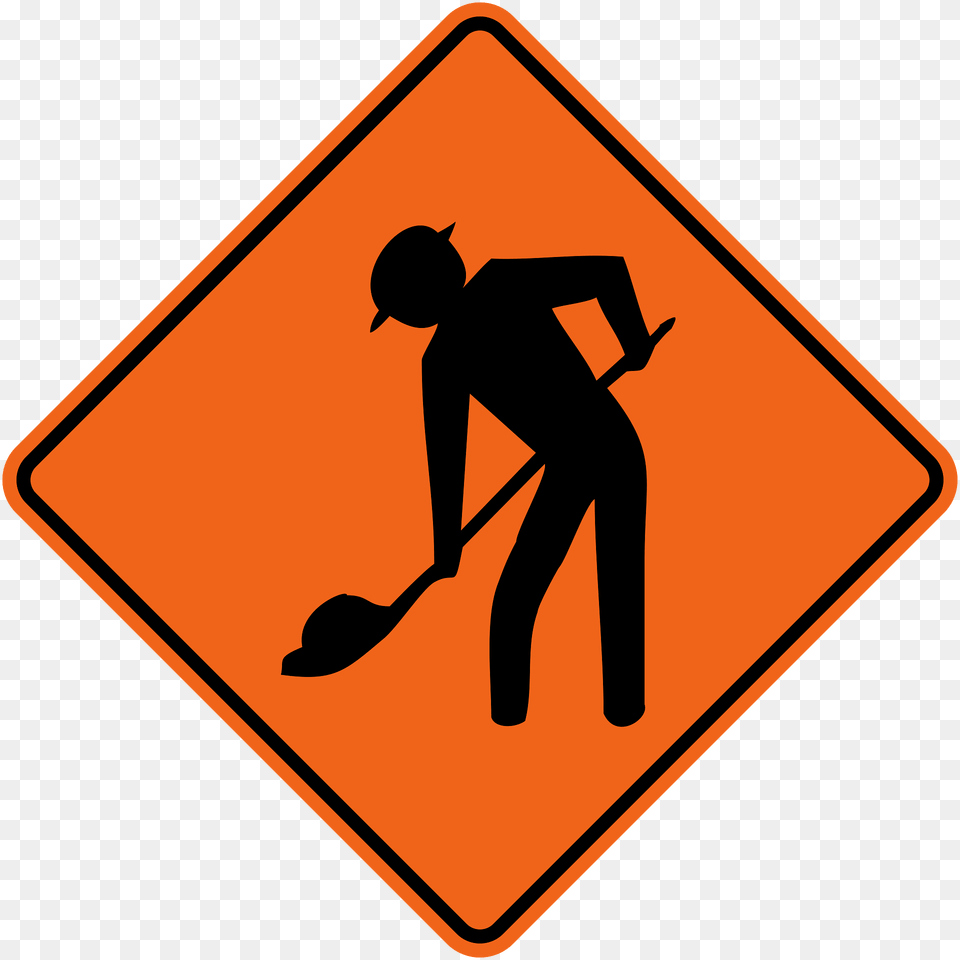 Roadworks Sign In Colombia Clipart, Symbol, Road Sign, Adult, Male Png Image