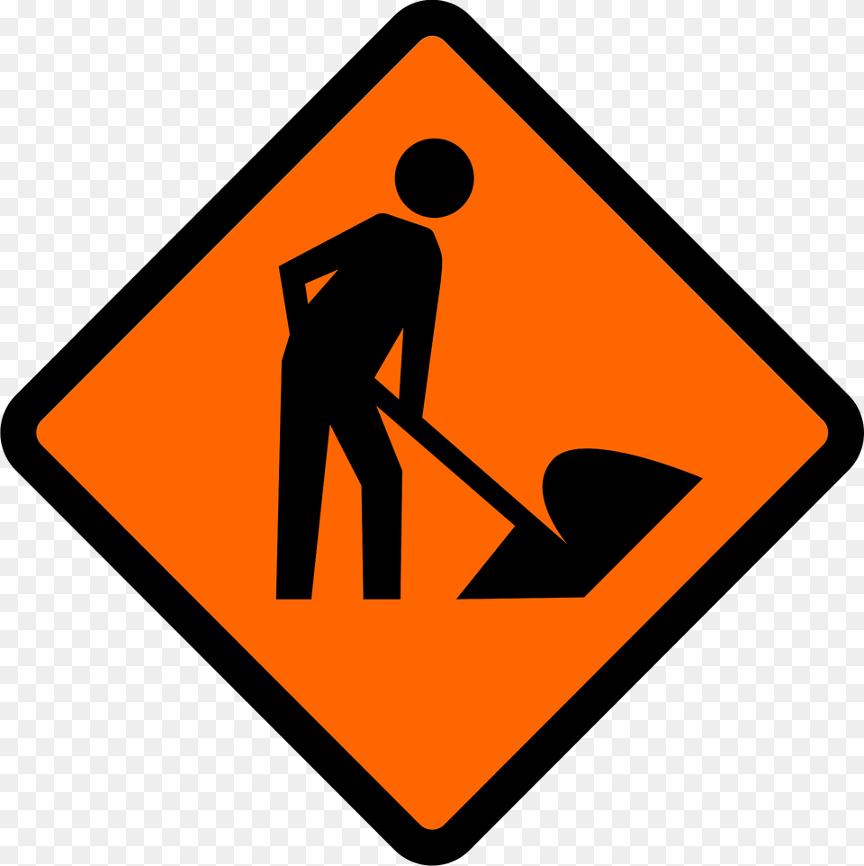 Roadworks Sign In Indonesia Clipart, Symbol, Road Sign, Adult, Male Free Png Download