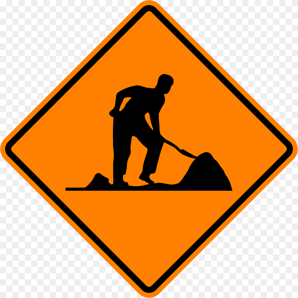 Roadworks Sign In Jamaica Clipart, Symbol, Adult, Male, Man Free Png Download