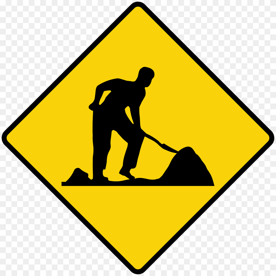 Roadworks Sign In Liberia Clipart, Symbol, Adult, Male, Man Free Png Download