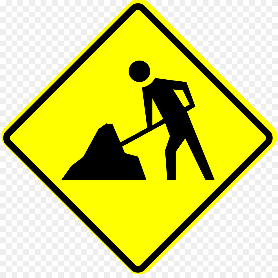 Roadworks Sign In Panama Clipart, Symbol, Road Sign, Adult, Male Free Png