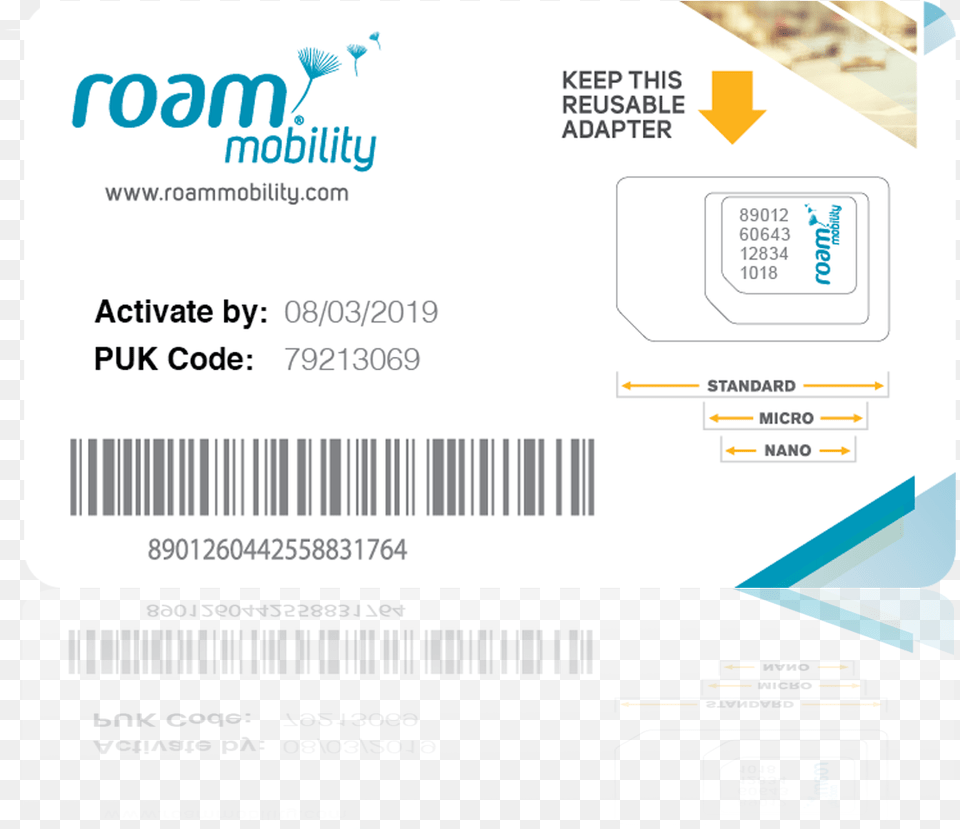 Roam Mobility Sim Card Canada, Text, Document Png