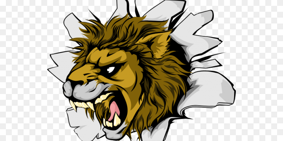 Roar Clipart Scary Roaring Scary Lion Cartoon, Animal, Mammal, Wildlife, Baby Free Png