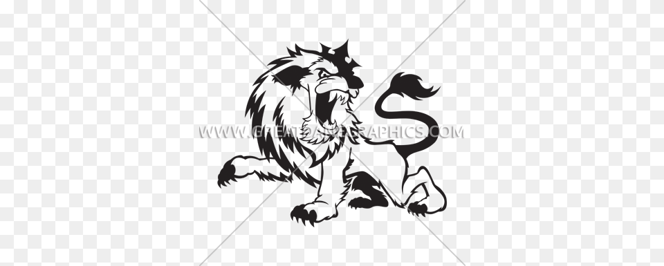 Roaring Lion Cartoon Mascot Production Ready Artwork For T Shirt, Accessories, Art Free Png Download