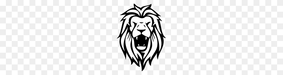 Roaring Lion Clipart Image, Stencil, Logo, Face, Head Free Transparent Png