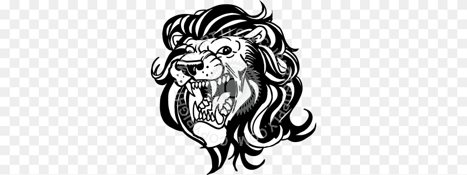 Roaring Lion Vector, Stencil, Animal, Mammal, Wildlife Free Png Download