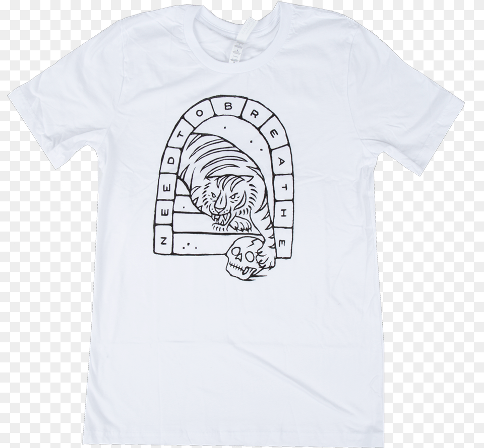 Roaring Lion White T Shirt Arch, Clothing, T-shirt Png Image