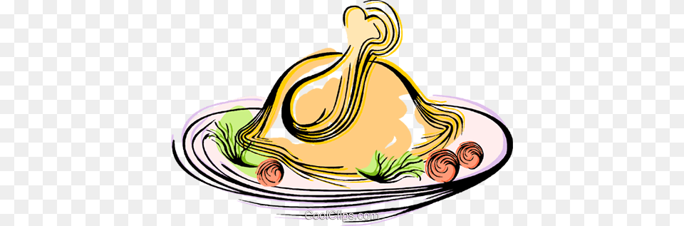 Roast Turkey Royalty Vector Clip Art Illustration, Clothing, Hat, Food, Meal Free Png
