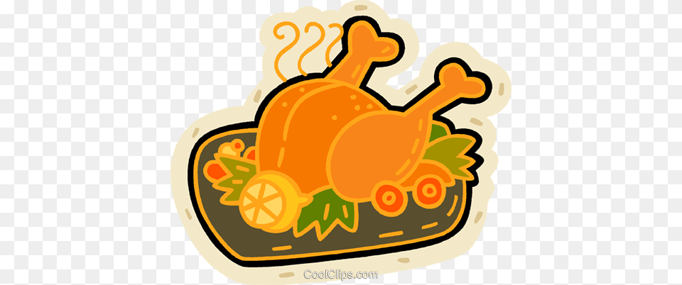 Roast Turkey Royalty Vector Clip Art Illustration, Dinner, Food, Meal, Turkey Dinner Png Image