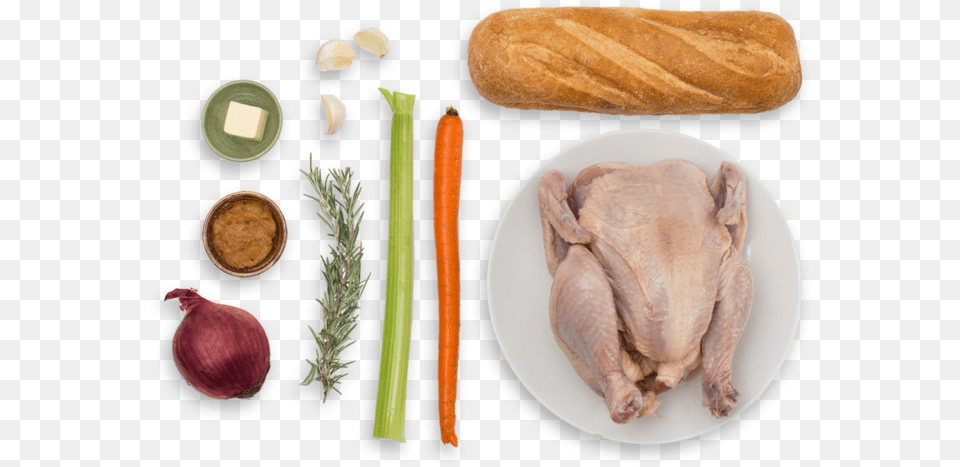 Roasted Cornish Game Hen With Rosemary Baguette Stuffing Red Onion, Food, Meat, Pork, Lunch Free Transparent Png