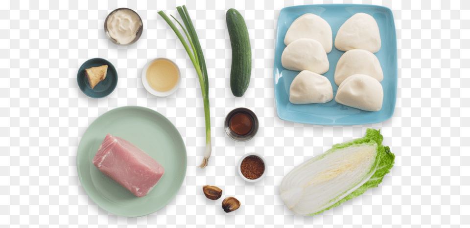 Roasted Pork Steam Buns With Black Garlic Mayonnaise Vegetable, Plate, Food, Food Presentation, Produce Free Transparent Png