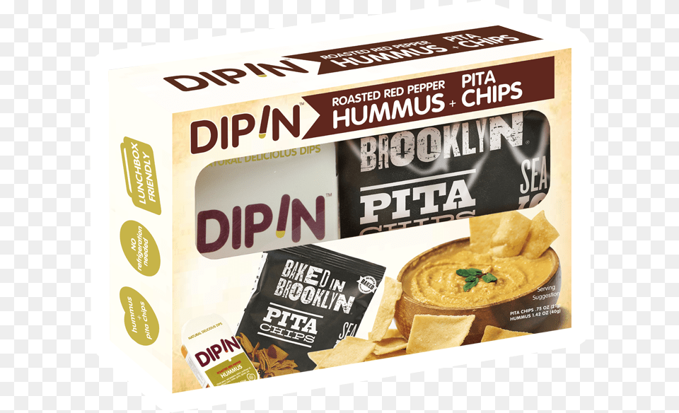Roasted Red Pepper Hummus And Pita Chips Baked In Brooklyn Pita Chips Garlic Amp Parmesan, Bread, Food, Dessert, Pastry Free Png Download