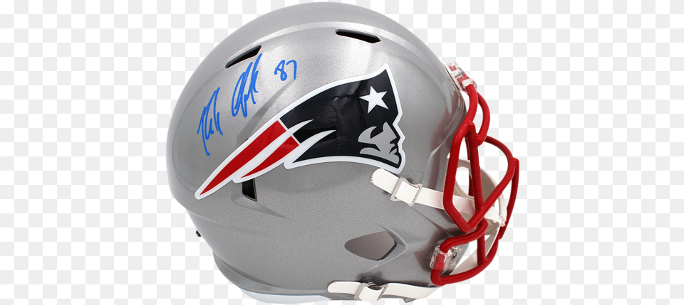 Rob Gronkowski Autographed New England New England Patriots, Helmet, Crash Helmet, American Football, Playing American Football Free Png