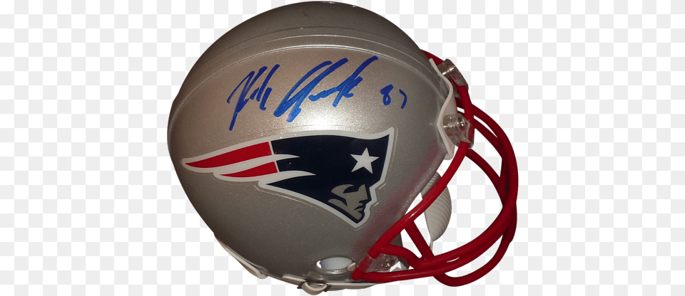 Rob Gronkowski Autographed New England New England Patriots, American Football, Football, Football Helmet, Helmet Png