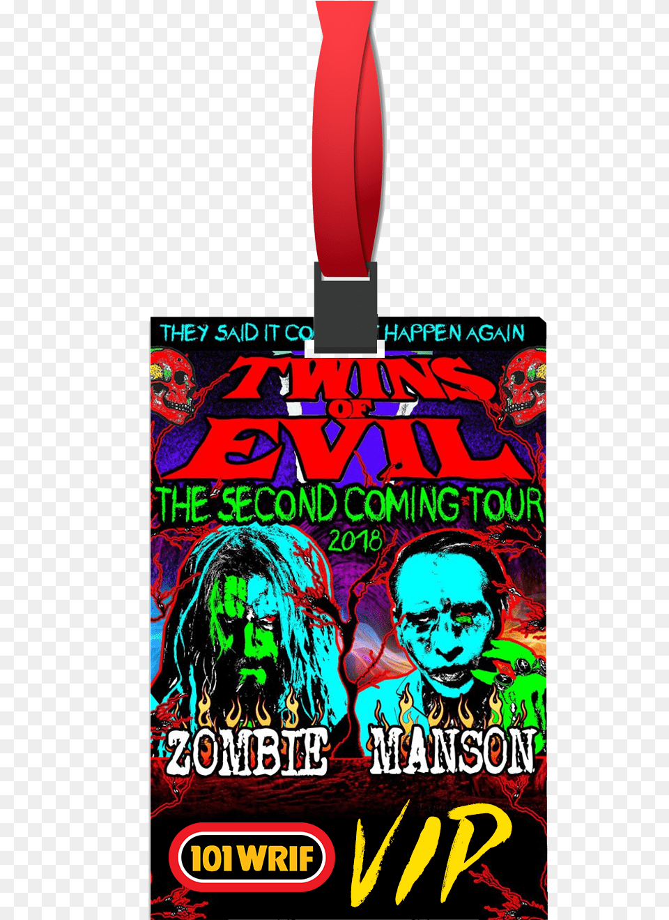 Rob Zombie Marilyn Manson 2018 Tour Clipart Download Twins Of Evil Tour 2019, Advertisement, Poster, Adult, Person Png