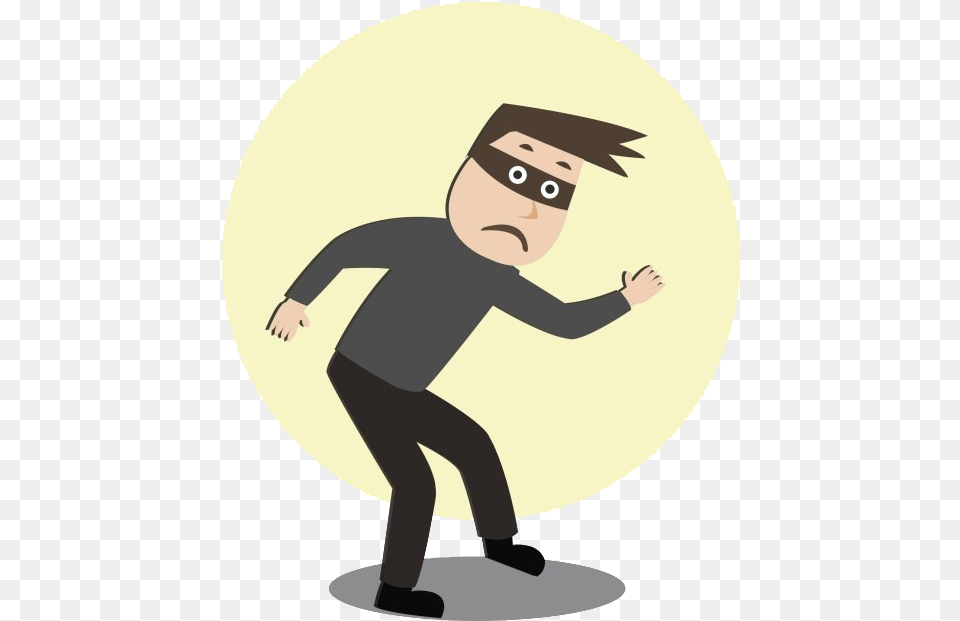 Robber Transparent Ladron Animado Asustado, People, Person, Cartoon, Graduation Free Png