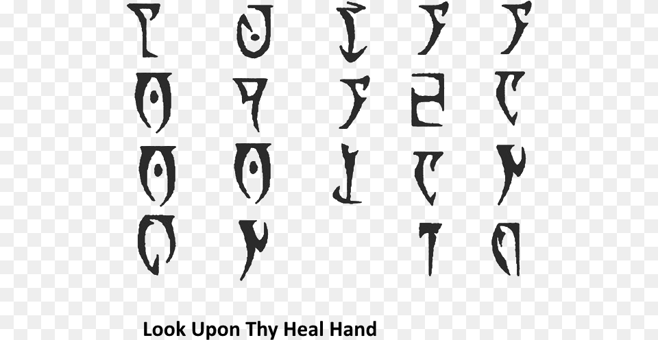 Robe Daedric Runes Daedric Font, Text, Alphabet, Blackboard Png