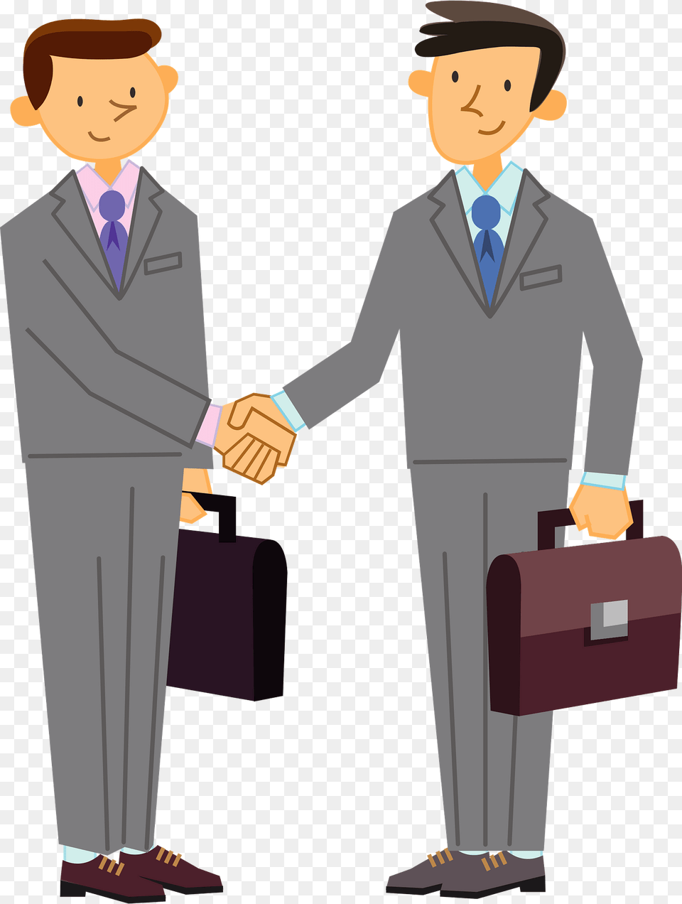 Robert Business Men Are Shaking Hands Clipart, Suit, Formal Wear, Clothing, Briefcase Free Transparent Png