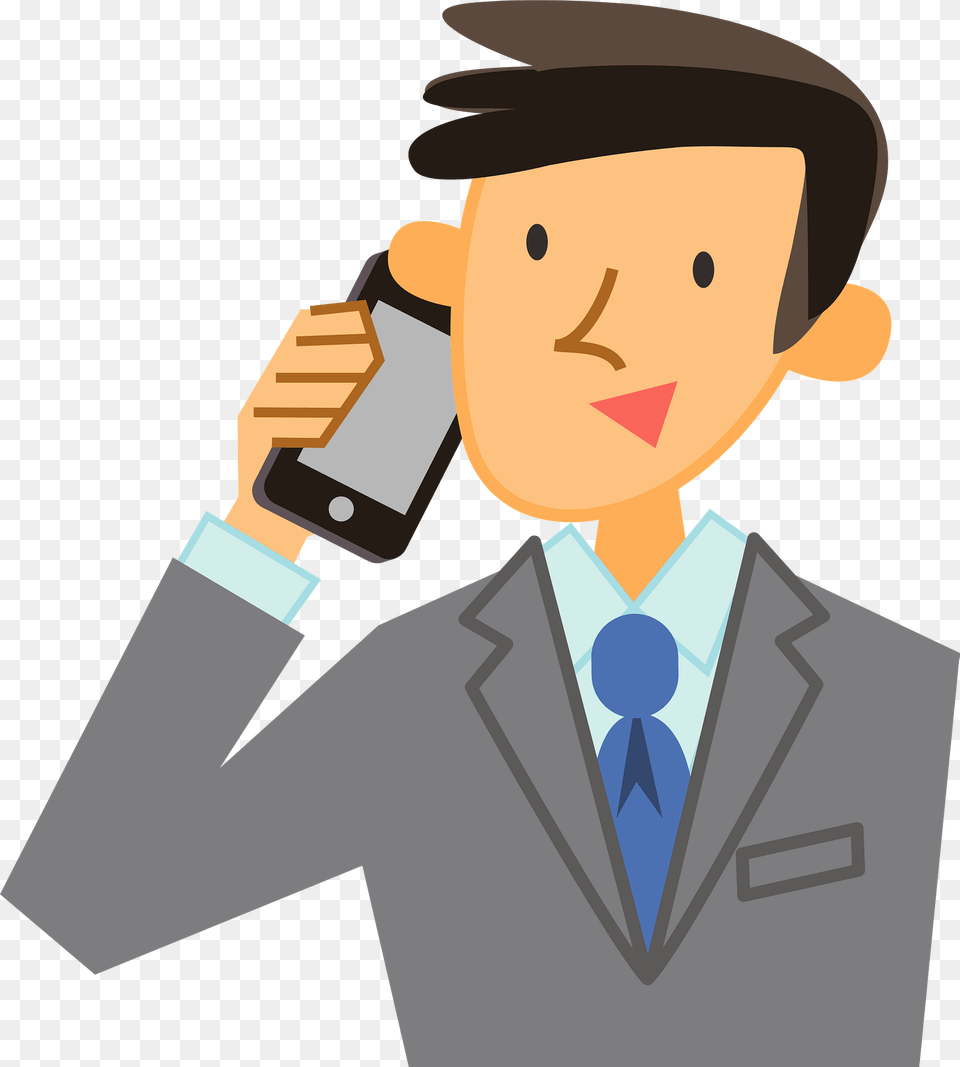 Robert Businessman Is Talking On The Mobile Phone Clipart, Accessories, Suit, Tie, Formal Wear Png
