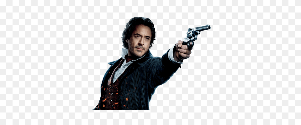 Robert Downey Jr Sherlock Holmes Firearm, Gun, Handgun, Weapon Free Transparent Png