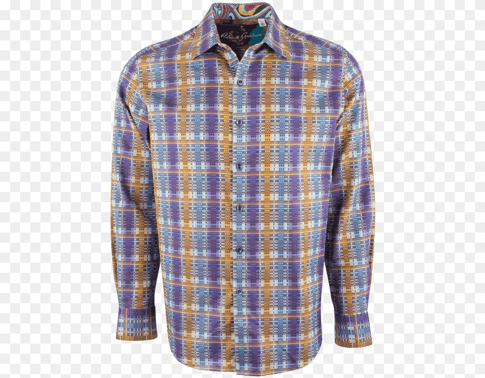 Robert Graham Nasir Purple Shirt Plaid, Clothing, Dress Shirt, Coat, Long Sleeve Free Png
