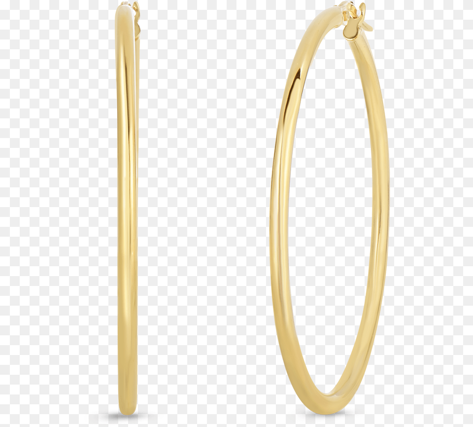 Roberto Coin 18k Gold Medium Round Hoop Earrings Round Earrings, Accessories, Jewelry, Diamond, Gemstone Png Image