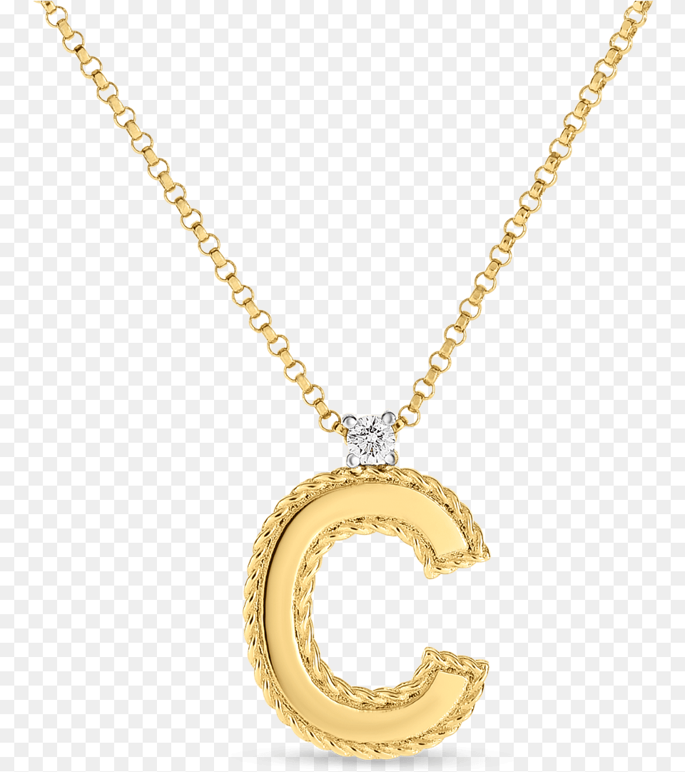 Roberto Coin 18k Yellow Gold Block Letter Pendant Pearl Pendant Yellow Gold, Accessories, Jewelry, Necklace, Diamond Png Image
