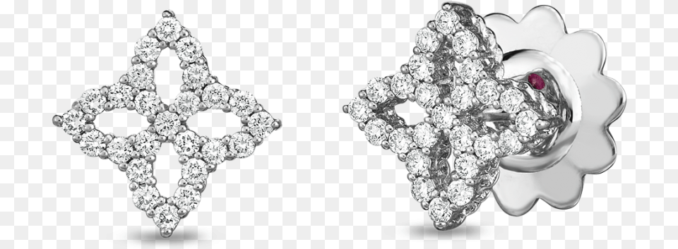 Roberto Coin 18kt Diamond Outline Small Flower Stud Earring, Accessories, Gemstone, Jewelry, Chandelier Png Image