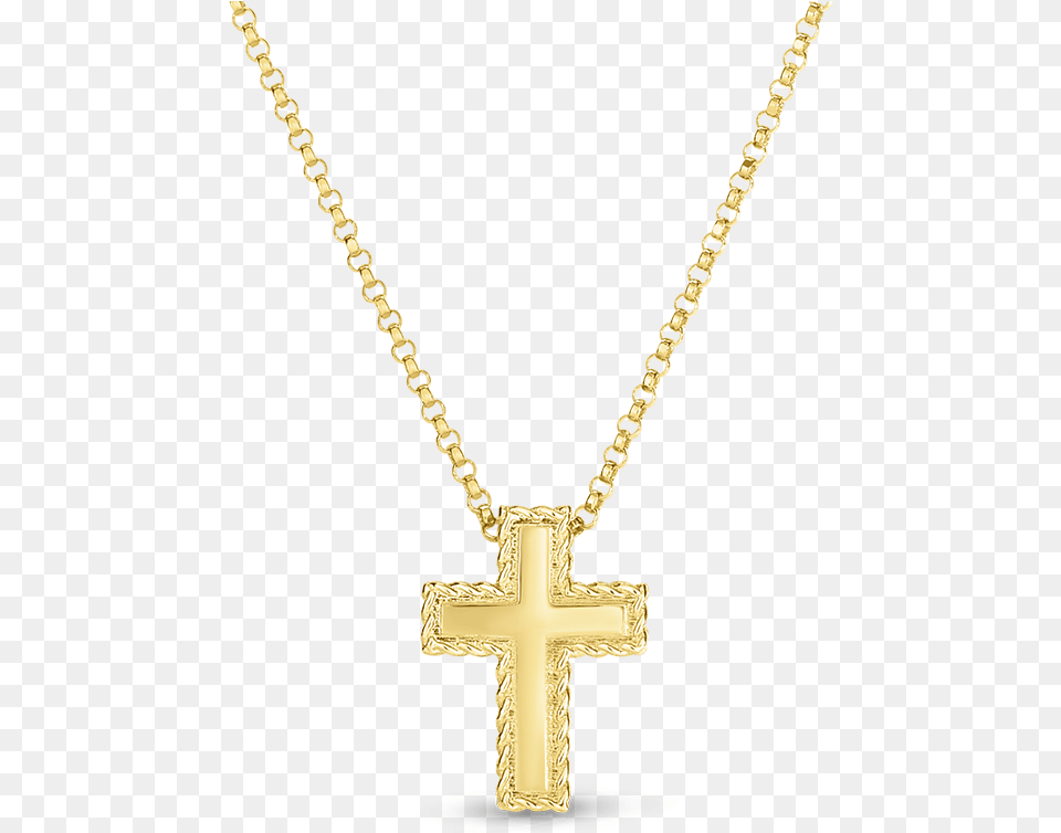 Roberto Coin 18kt Gold Small Princess Cross Pendant Pendant, Accessories, Jewelry, Necklace, Symbol Png Image
