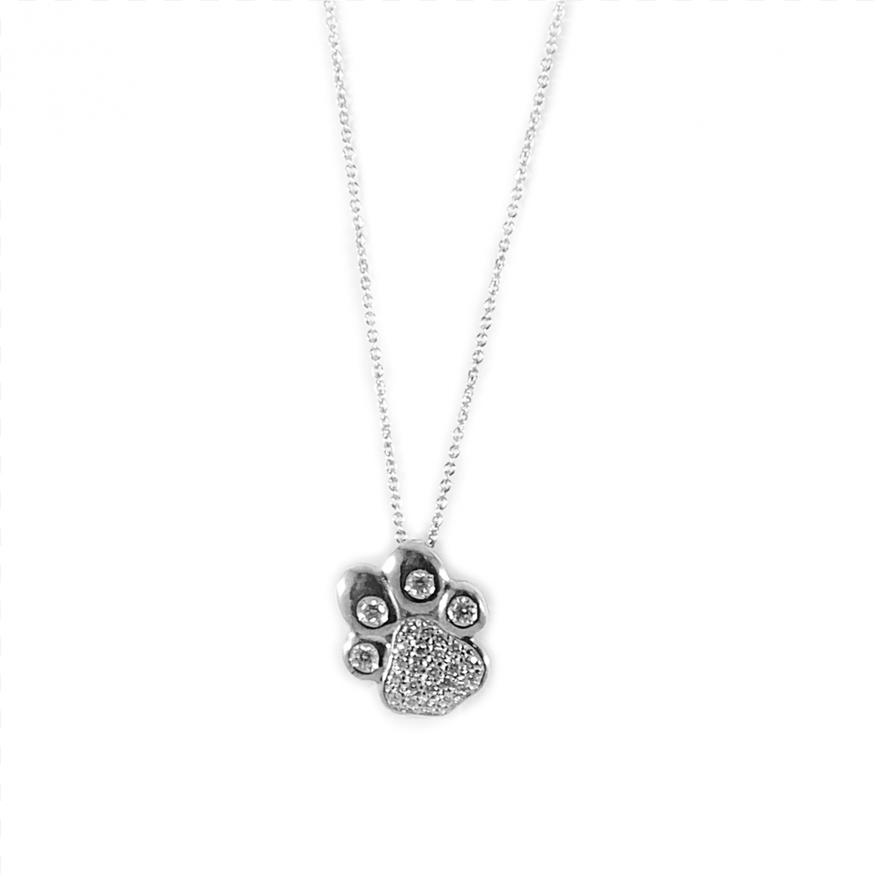 Roberto Coin 18kt White Gold Diamond Paw Pendant Locket, Accessories, Jewelry, Necklace, Gemstone Free Transparent Png