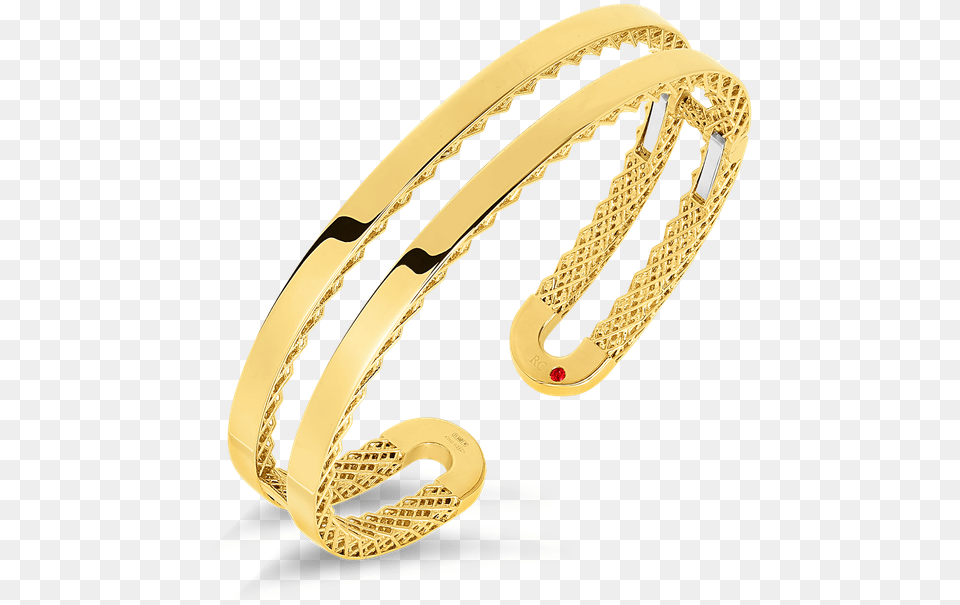 Roberto Coin Double Symphony Golden Gate Bangle Body Jewelry, Gold, Accessories, Ornament, Bracelet Free Png Download