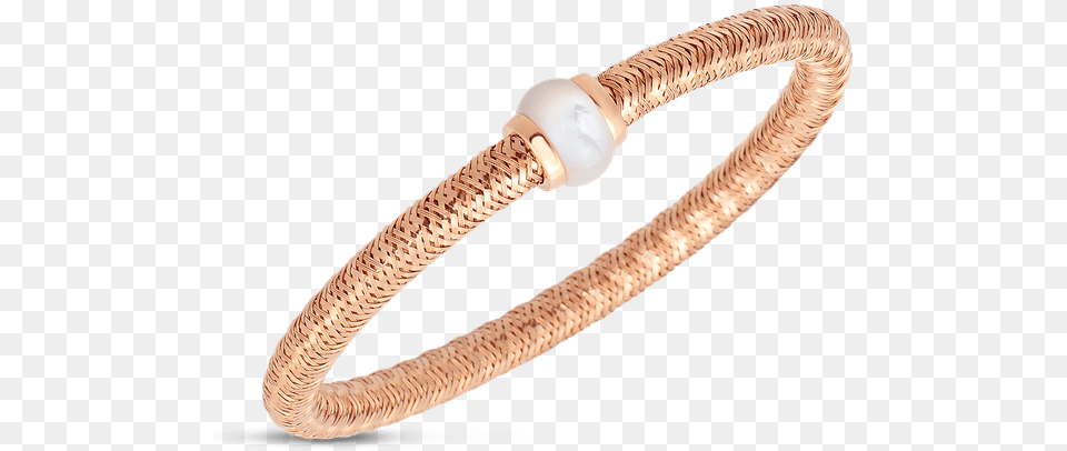Roberto Coin Flexible Bangle With Mother Of Pearl Gold, Accessories, Bracelet, Jewelry, Smoke Pipe Free Png Download