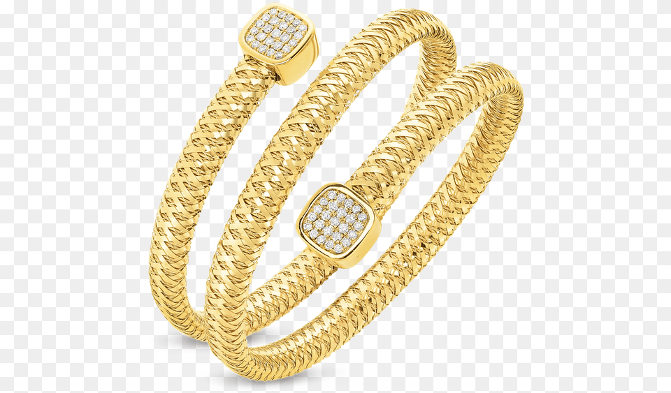 Roberto Coin Flexible Triple Wrap Bangle With Diamonds Body Jewelry, Accessories, Gold, Ornament, Bangles Free Png Download