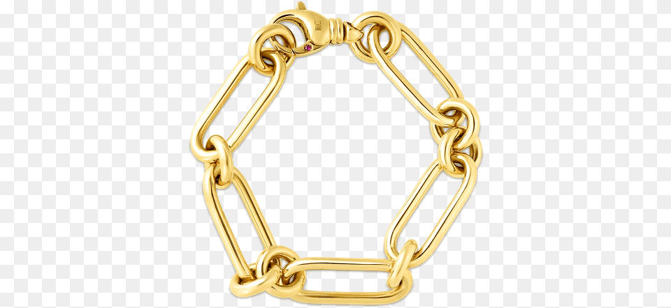 Roberto Coin Gold Paper Clip Link Bracelet Solid, Accessories, Jewelry, Chandelier, Lamp Free Transparent Png
