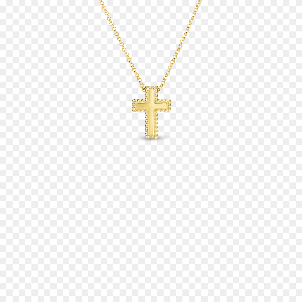 Roberto Coin Gold Small Princess Cross Pendant, Accessories, Jewelry, Necklace, Diamond Png Image