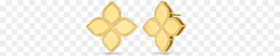 Roberto Coin Large Stud Earrings Roberto Coin Princess Flower Earrings, Accessories, Earring, Gold, Jewelry Png Image