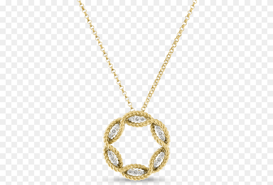 Roberto Coin Medium Diamond Circle Necklace Pendant, Accessories, Jewelry, Gemstone, Gold Png