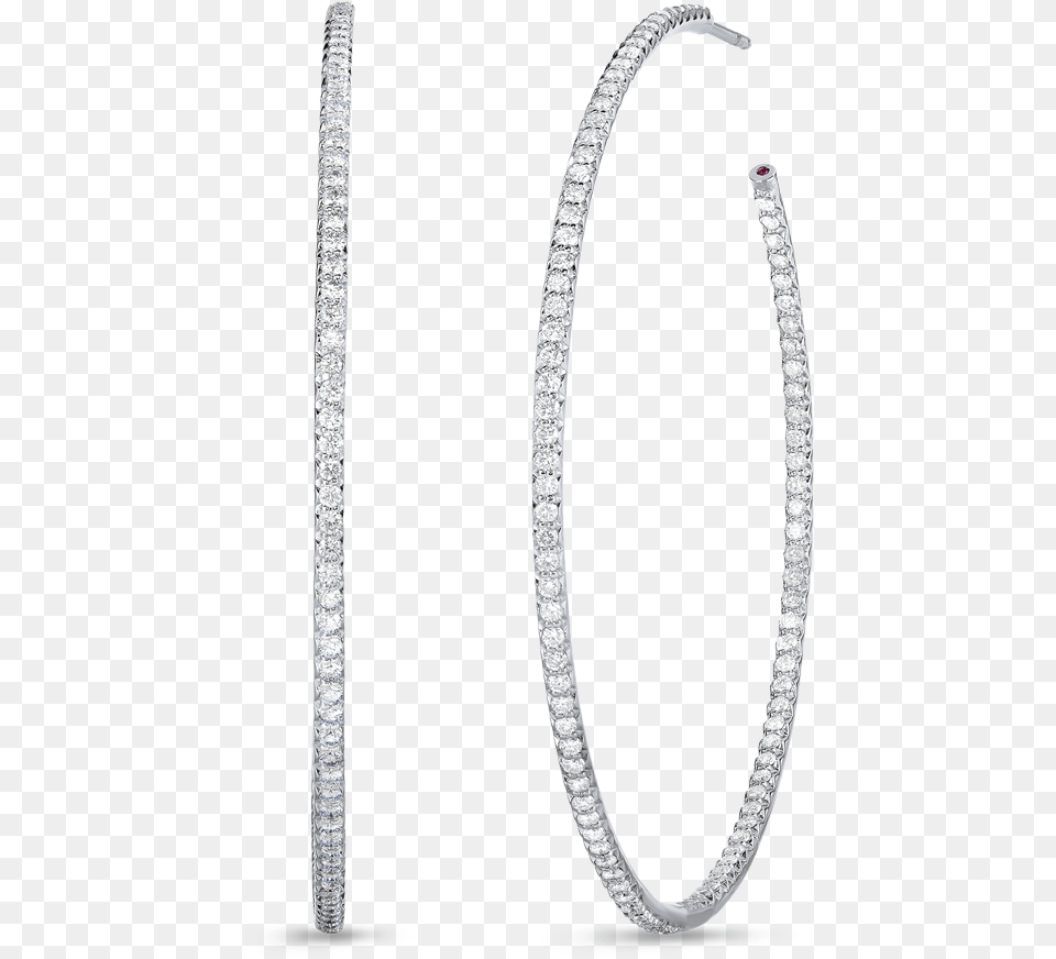 Roberto Coin Perfect Diamond Hoops 18k White Gold, Accessories, Earring, Gemstone, Jewelry Free Png