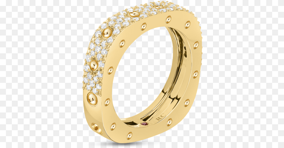 Roberto Coin Pois Moi 18k Yellow Gold 1 Row Square Roberto Coin Pois Moi Ring, Accessories, Jewelry, Ornament, Diamond Free Png