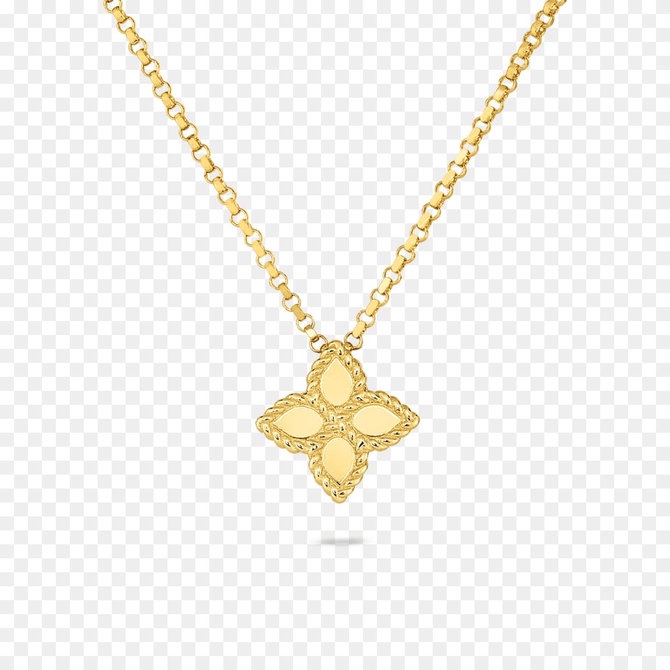 Roberto Coin Princess Flower Gold Pendant Providence Diamond, Accessories, Jewelry, Necklace, Gemstone Free Png Download