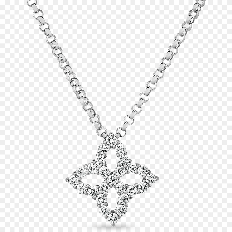 Roberto Coin Princess Flower Outline Pendantdata Necklace, Accessories, Diamond, Gemstone, Jewelry Free Png