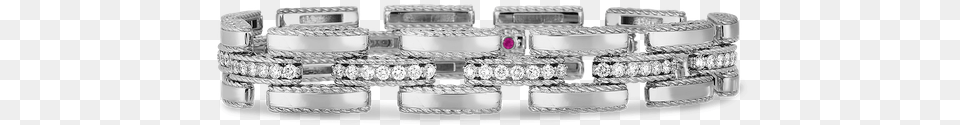 Roberto Coin Retro Link Bracelet With Diamonds Diamond, Accessories, Jewelry, Silver, Gemstone Free Png Download