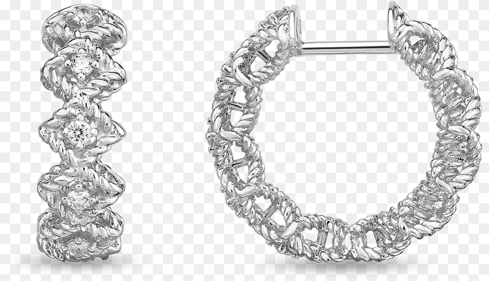 Roberto Coin Round Diamond Hoop Earring Earring, Accessories, Gemstone, Jewelry, Bracelet Free Transparent Png