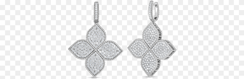 Roberto Coin White Gold Diamond Drop Earrings, Accessories, Earring, Gemstone, Jewelry Png