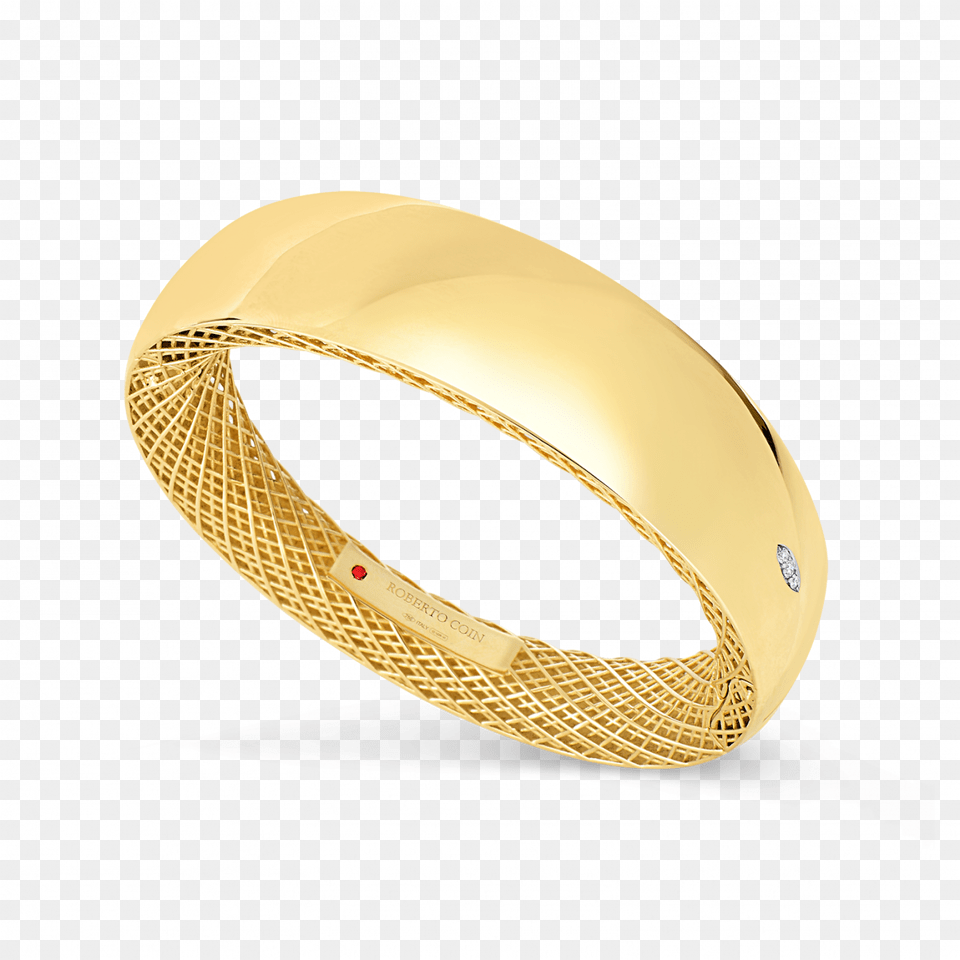 Roberto Coin Wide Gold Bangle With Diamonds Roberto Coin, Accessories, Jewelry, Ornament Free Transparent Png
