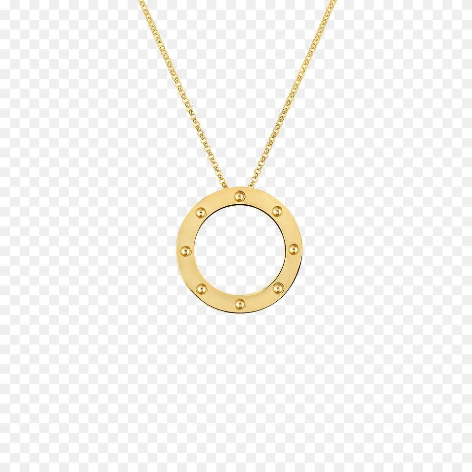 Roberto Coins Gold Circle Pendant From Pois Moi Collection, Accessories, Jewelry, Necklace, Diamond Png Image