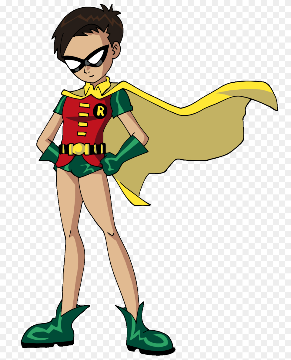 Robin Comic Image, Cape, Clothing, Person, Cartoon Png